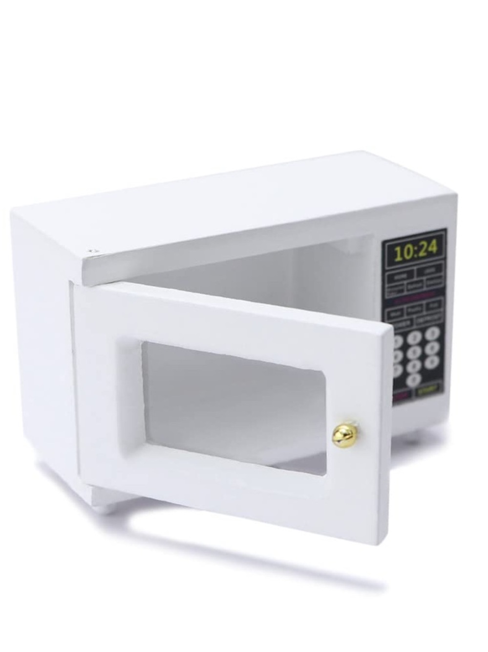 White Mini Microwave-Shaped Storage Box with Door
